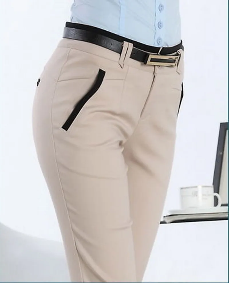 Женские весенние рабочие брюки Uwback однотонные деловые большого размера 3XL со