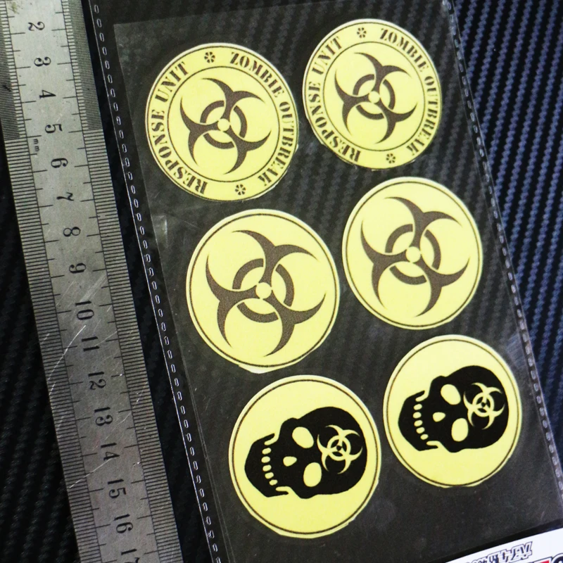 Sixsub био аварийный предупреждающий Набор наклеек с зомби желтый черный X6 мотоцикл