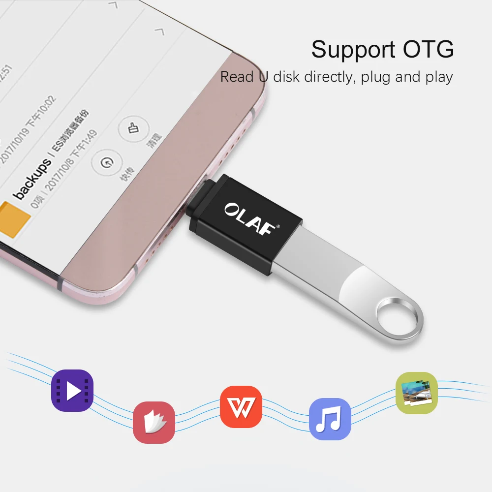 Адаптер OLAF USB Type C OTG адаптер Type-C штекер-гнездо USB3.0 конвертер для Xiaomi Macbook Nexus 5X 6P Google