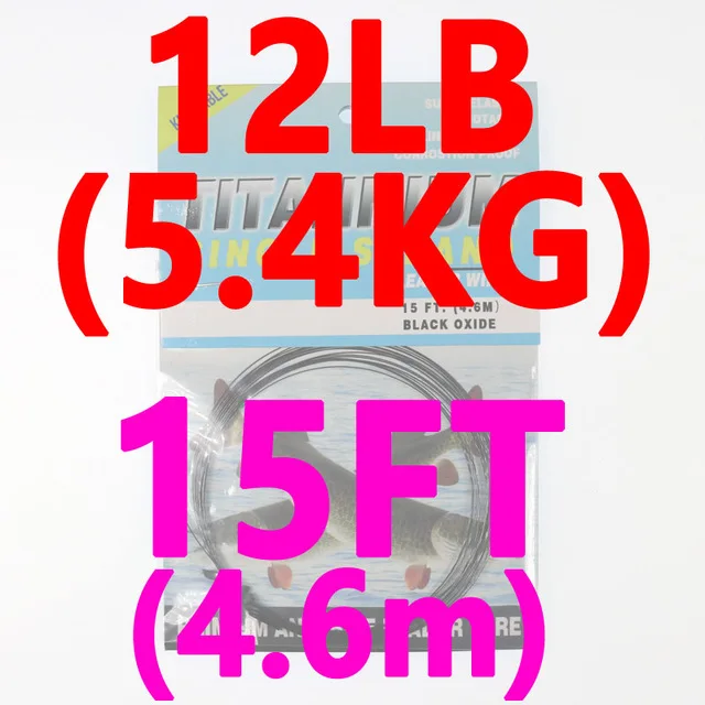 12LB 15FT Wifreo 15 футов/4,6 м, титановая линия для ловли щуки в соленой воде, поводки для ловли/Трассировка, завязывание мушек, хвост - Цвет: 12LB 15FT