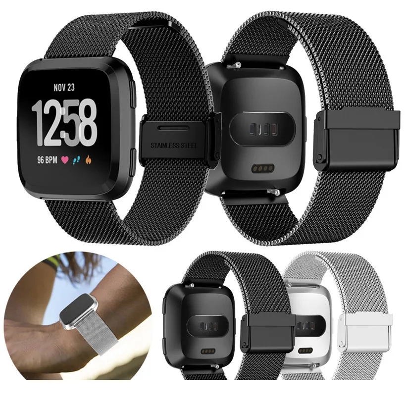 Сменный ремешок для часов из нержавеющей стали высокого качества Fitbit Versa Прямая