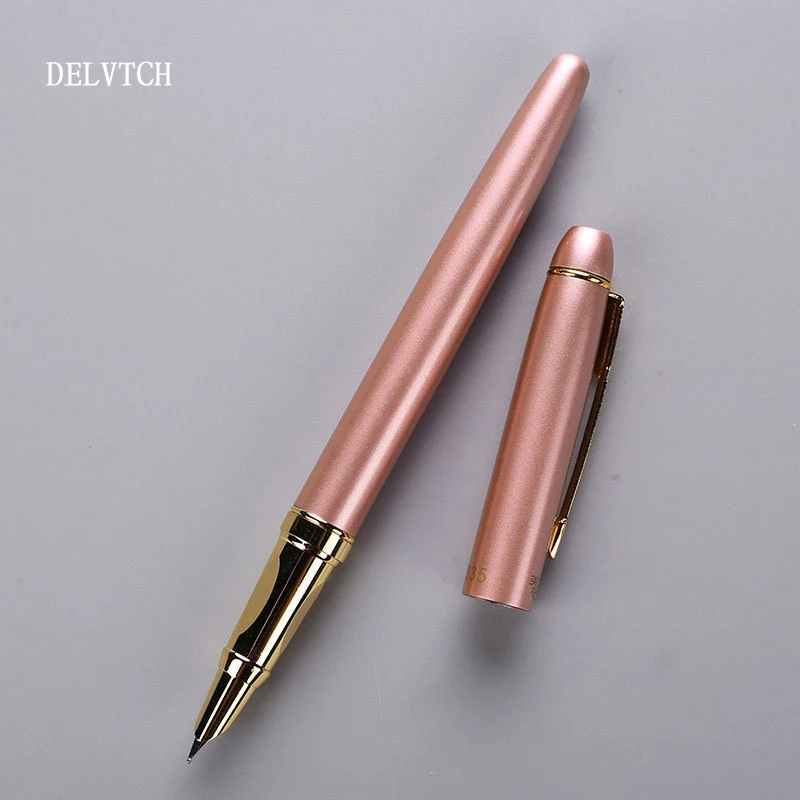 pink Delvitch перьевая ручка из листового металла 0,38 мм, 4 цвета, для офиса, бизнеса, конференции, подарочная ручка, для студентов, инструменты для письма - Цвет: pink