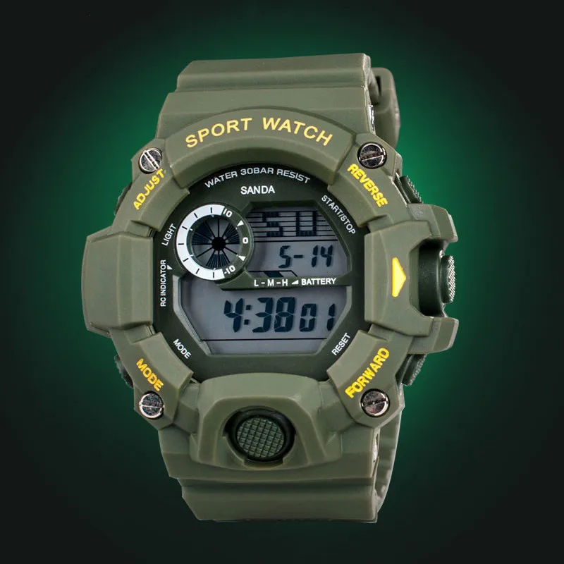 2016 санда Кварцевые Цифровые часы мужчины смотреть водонепроницаемый спорт