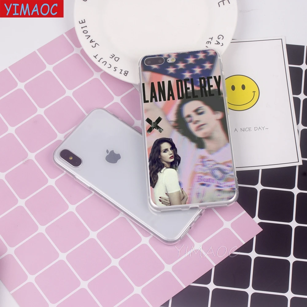 Мягкий чехол YIMAOC Lana Дель Рей интересного дизайна из ТПУ для iPhone 8 7 6 6S Plus 5 SE X XR XS 11 Pro