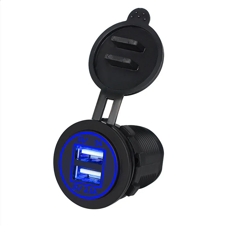 Universal Dual Double USB Port Car Charger Adapter For Cellphone Black For chevrolet trax For ford focus 2002 For vw 116