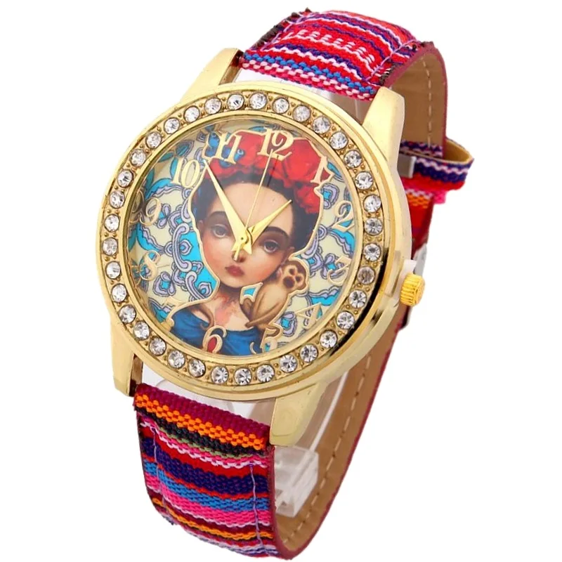 Gnova Platinum модные женские часы для девочек с синей обезьянкой этнические кварцевые
