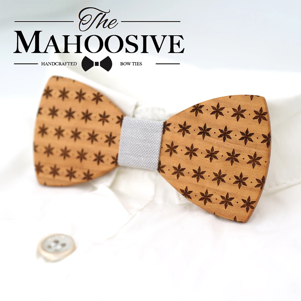 Деревянные галстуки бабочки Mahoosive для папы и детей гравированные корбаты подарок