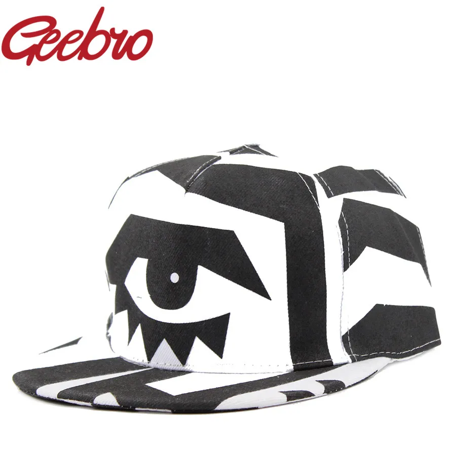 Новый дизайн в виде Больших Глаз бейсболка модные брендовые черно белого цвета с
