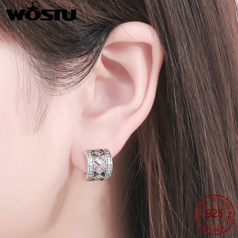 Женские винтажные серьги гвоздики WOSTU серебро 925 пробы S925 подарок 2020|fashion stud