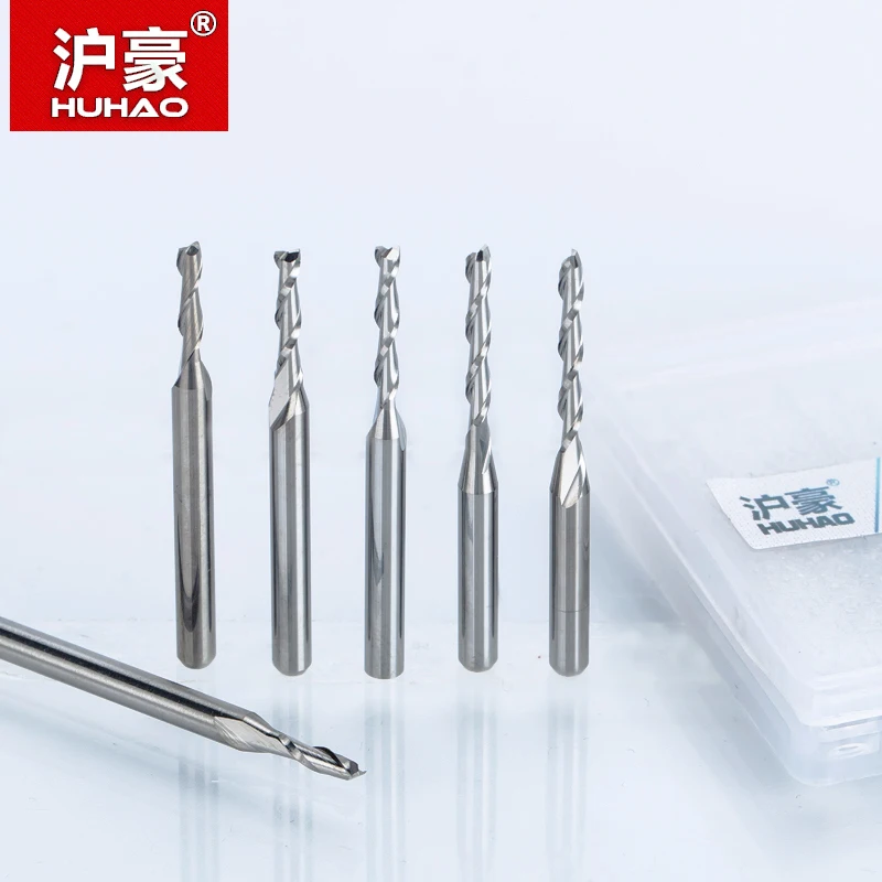 HUHAO 5 шт./лот 3 175 мм фреза 2 флейты Спираль с лезвием CEL 42 Концевая CNC для древесины