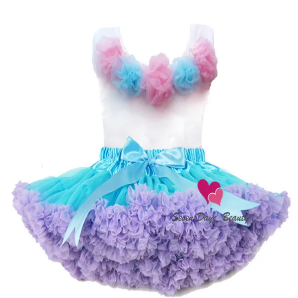 2013NEW ARRIVALS MULTICOLOR PETTICOAT SETS PETTISKIRT + GIRL VEST SET | Детская одежда и обувь