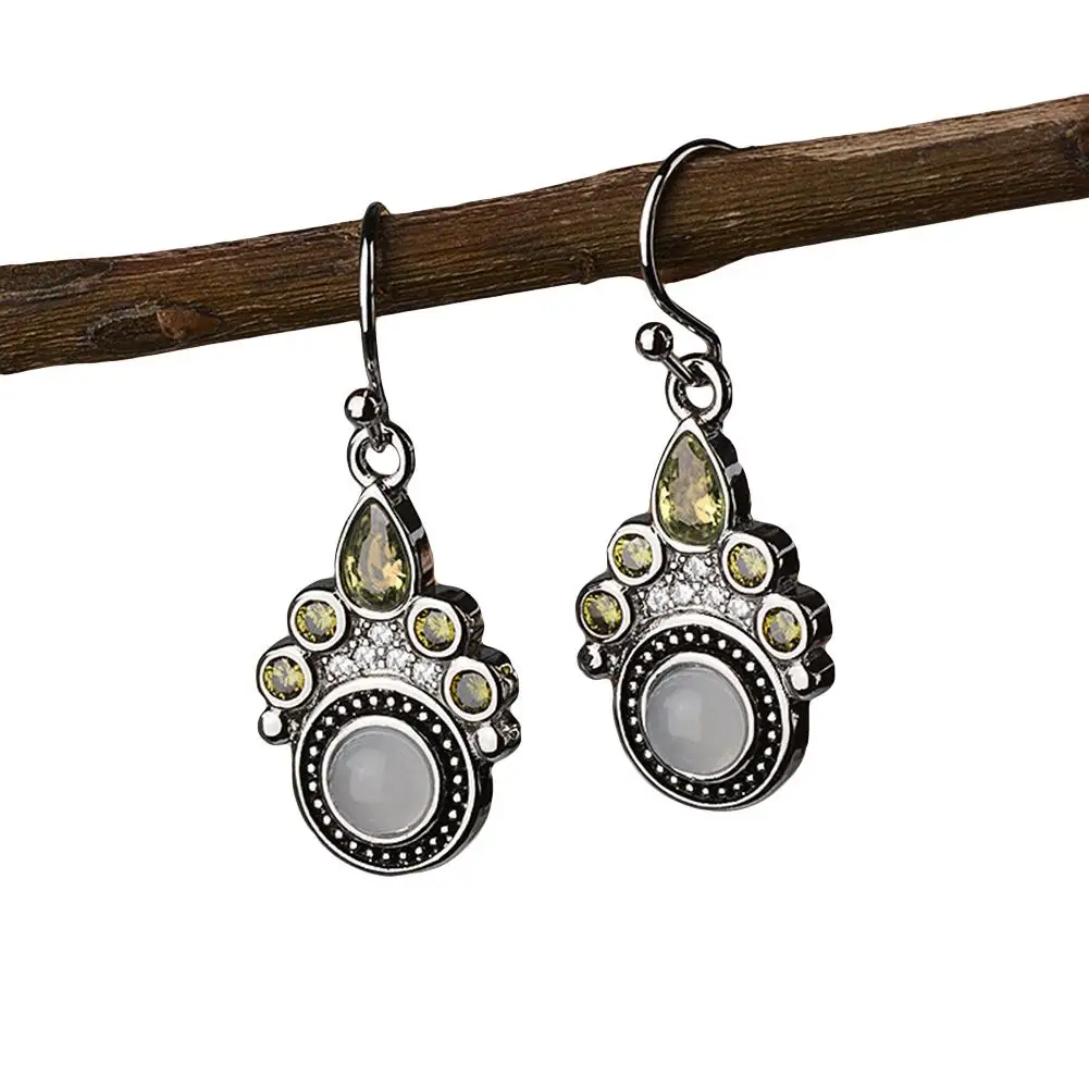 Fashion Retro Cat Claw Rhinestone Faux Inlaid Women Earrings Jewelry |