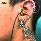 Серьги-подвески в стиле панк UVW041, длинная цепочка из хирургической стали с крестом, висячие серьги в стиле бохо, серьги для пирсинга BTS, 2 шт.