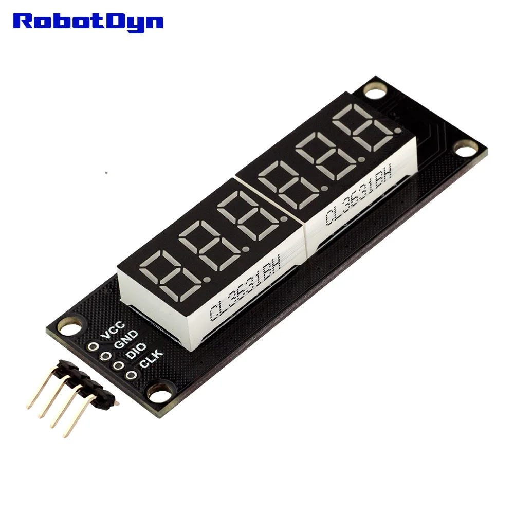6-Digit LED 0.36" Display Tube (decimal) 7-segments WHITE TM1637 disp. size 46x14mm | Электронные компоненты и