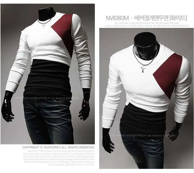 Hot selling Korean style star stitch long sleeve t shirt for men Brand cotton Tees S XXL|sleeve tattoos men|t-shirt printing transfer papert-shirt