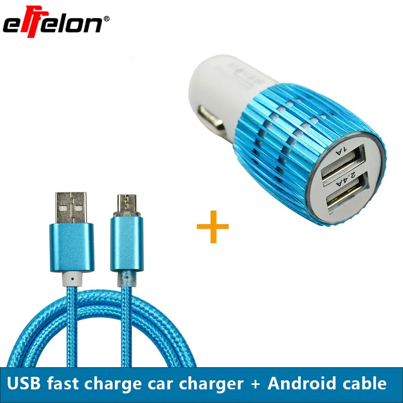Effelon 2 USB Порты и разъёмы автомобиля Зарядное устройство 2.4a + Алюминий адаптер Micro