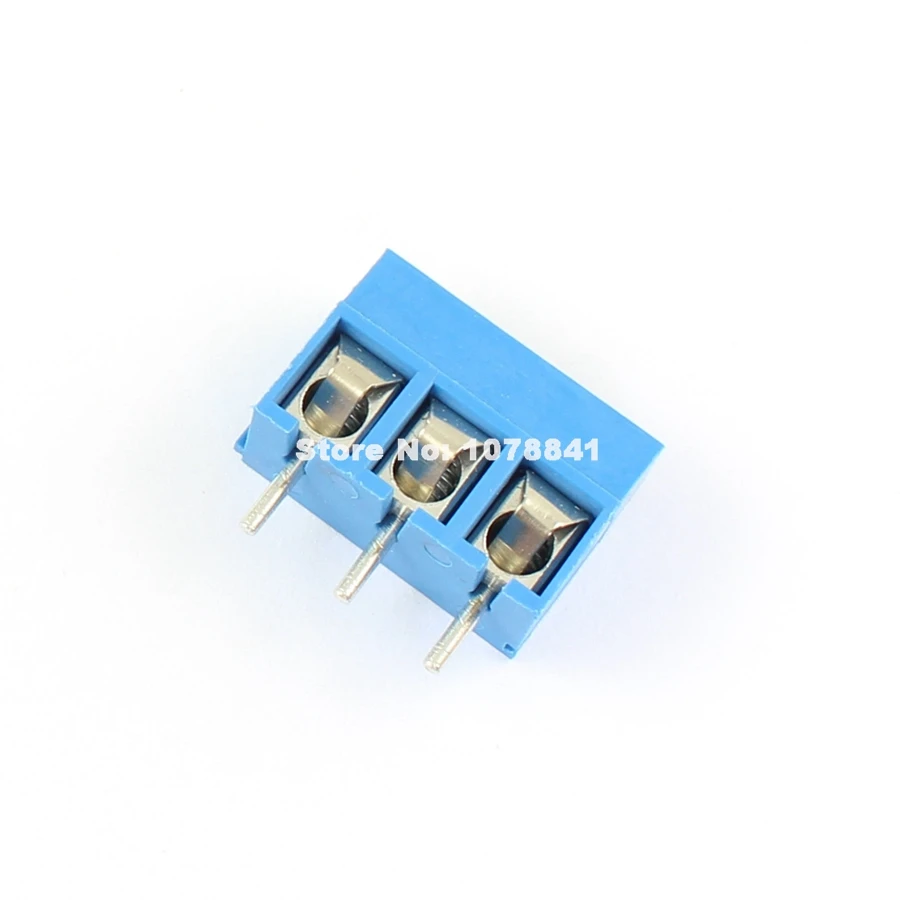100pcs Blue 5mm Pitch 3 pin way PCB Screw Terminal Block Connector KF301-3P | Обустройство дома