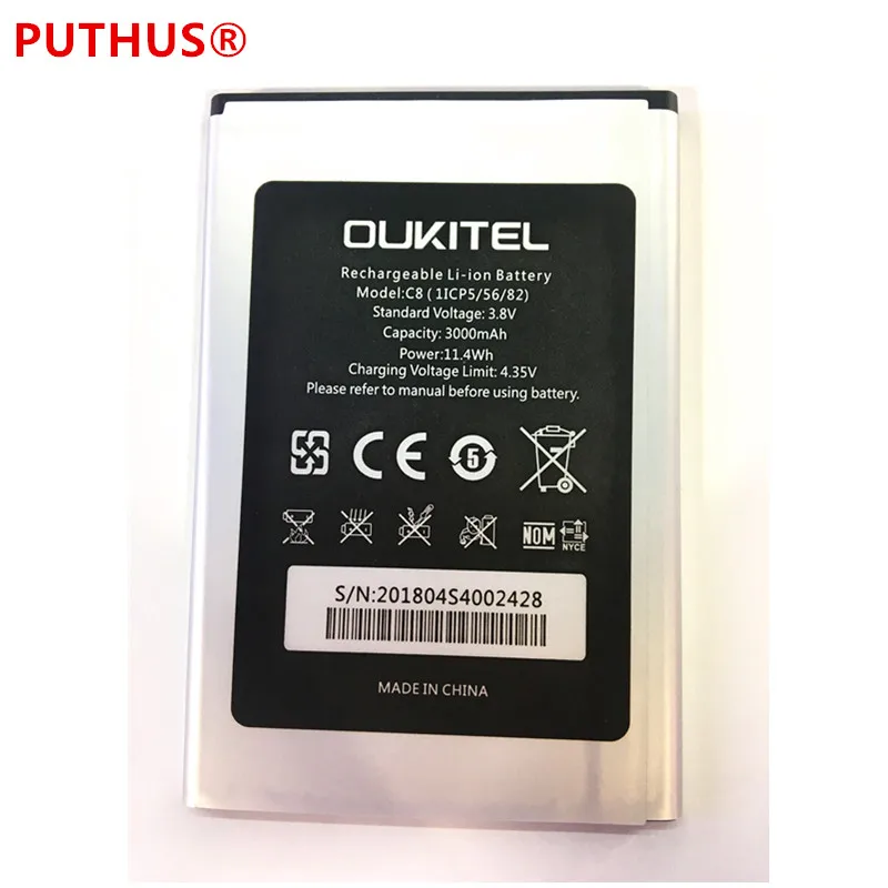 Для oukitel c8 батарея 100% Новый оригинальный 3000 мАч Высокое качество Замена Батарея