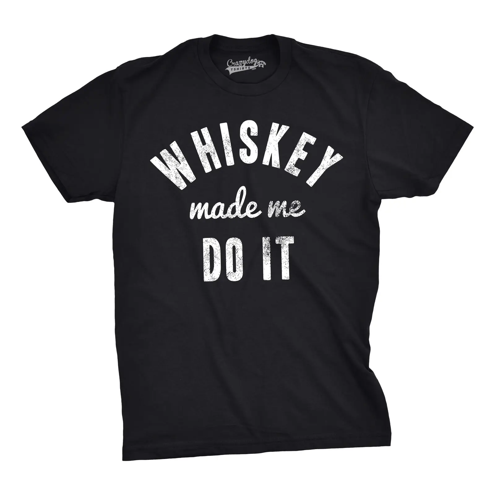 Mens Whiskey Made Me Do It футболка Смешные питьевой ликер для парней (черный) подарок с