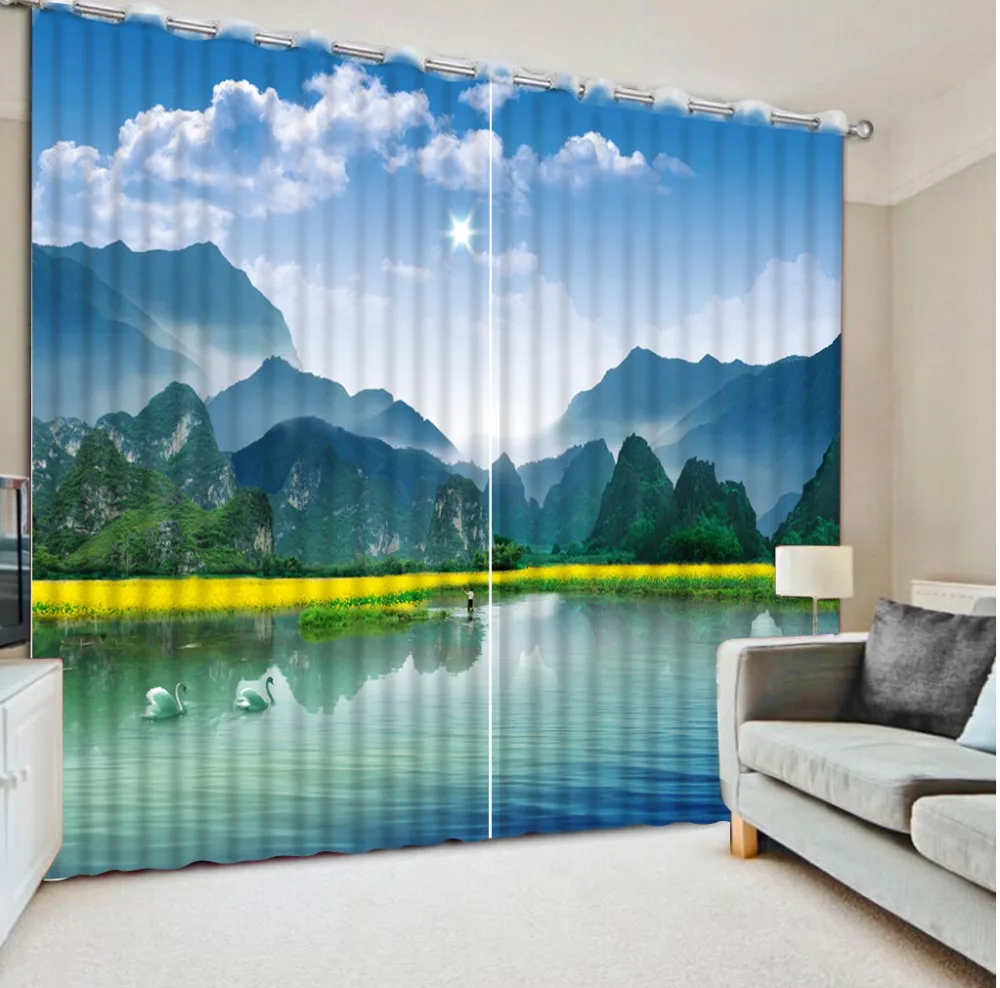 

Modern Curtain nature scenery 3D Curtains For Living room beautiful 3D Prited Curtains Polyester Bedroom Window Decoration