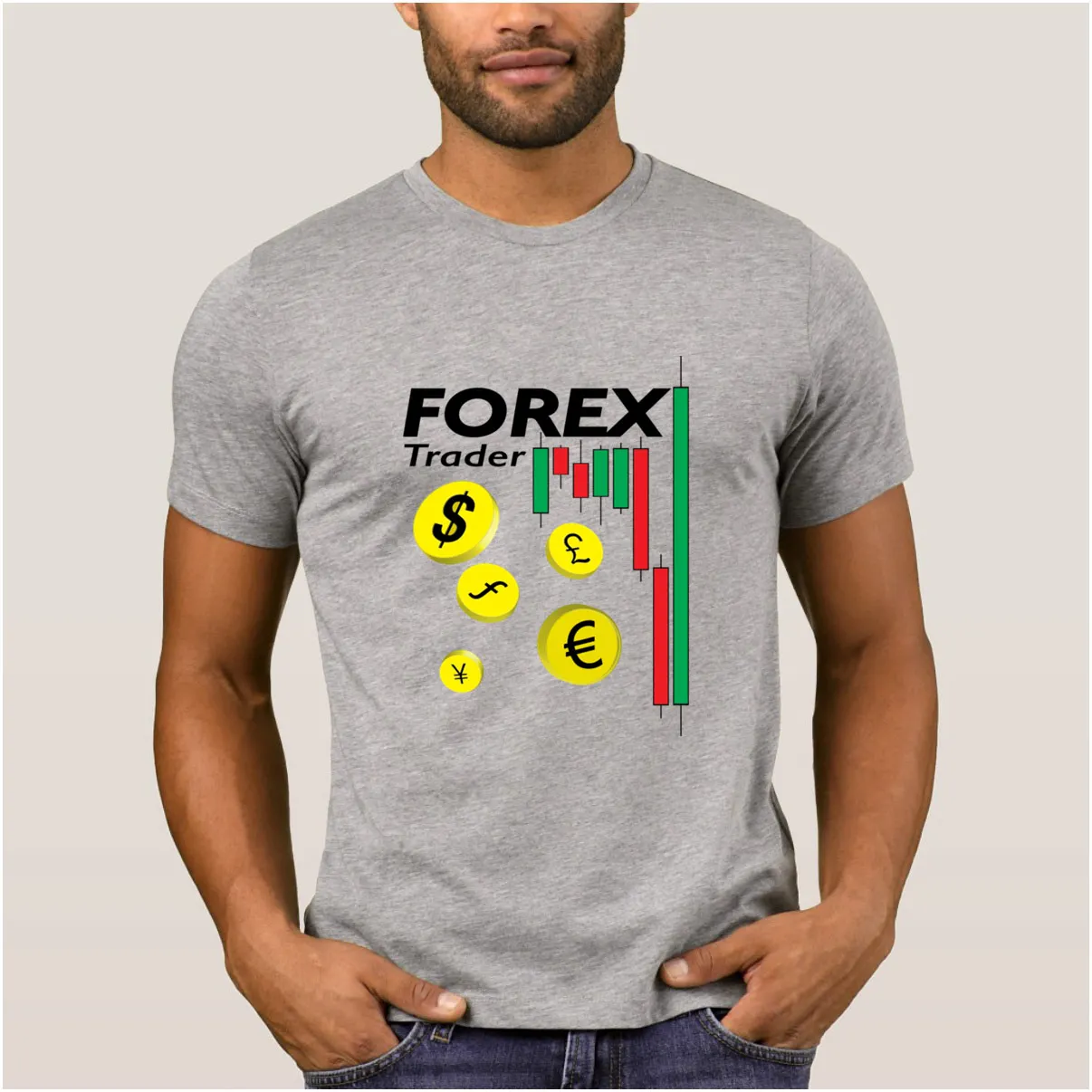 La Maxpa дизайнерская Лучшая мужская футболка forex trader мужская футболка Летняя оригинальная Мужская футболка плюс размер 3xl дешевая распродажа - Цвет: Gray