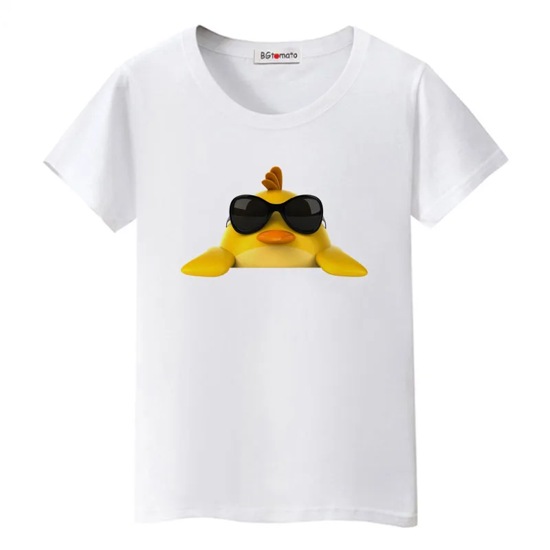 Новый стиль милая футболка с рисунком цыпленка забавные летние рубашки 3D топы в