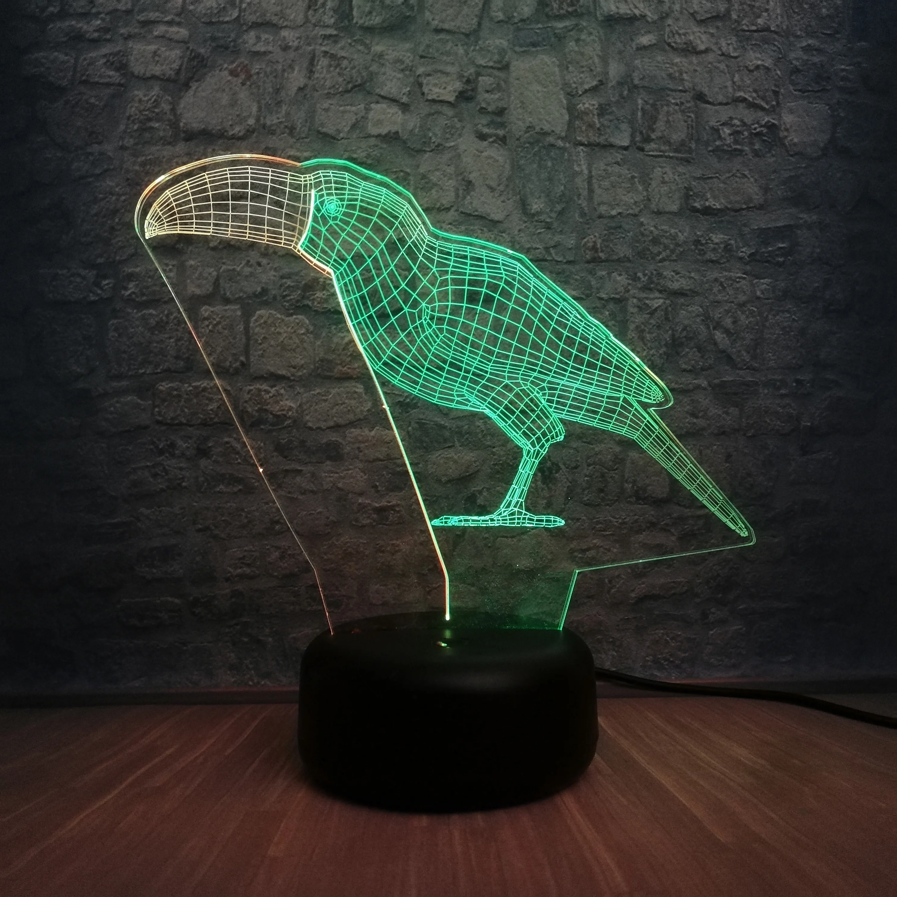 Новинка смешанный цветной попугай птица 3D светодиодный ночной Светильник USB
