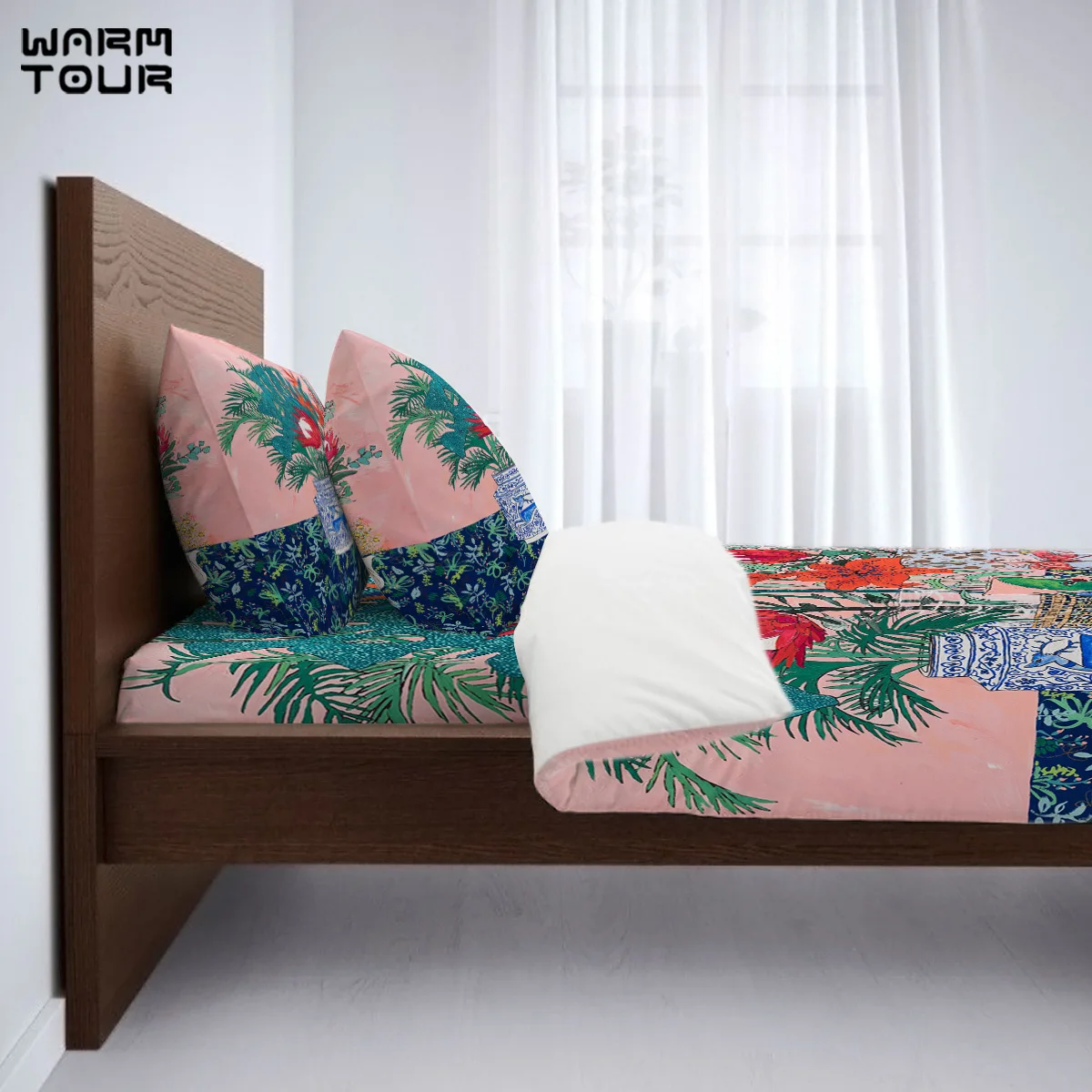 WARMTOUR Duvet Cover The Domesticated Jungle - Floral Still Life Set 4 Piece Bedding For Beds |