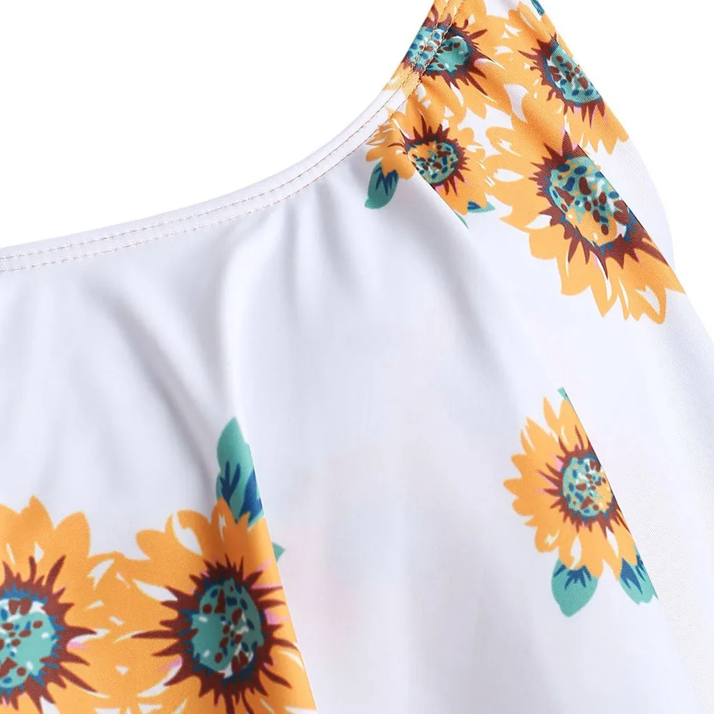 Купальные костюмы из двух предметов топ с оборками и высокой талией комплект