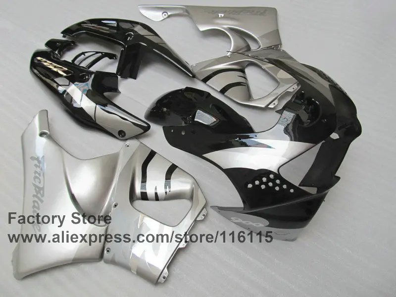 

Custom Motorcycle fairing set for HONDA 1998 1999 CBR 900RR 919 CBR919RR 98 99 CBR 919RR fireblade black silver ABS fairings kit