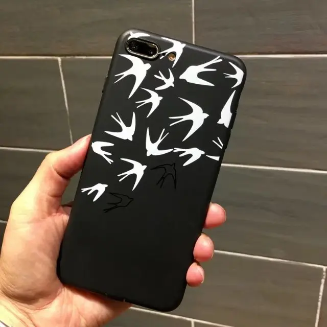 Новый дизайн Моды Ласточки Волны маслом Pattern Мягкий ТПУ Задняя крышка Для iPhone 6 s