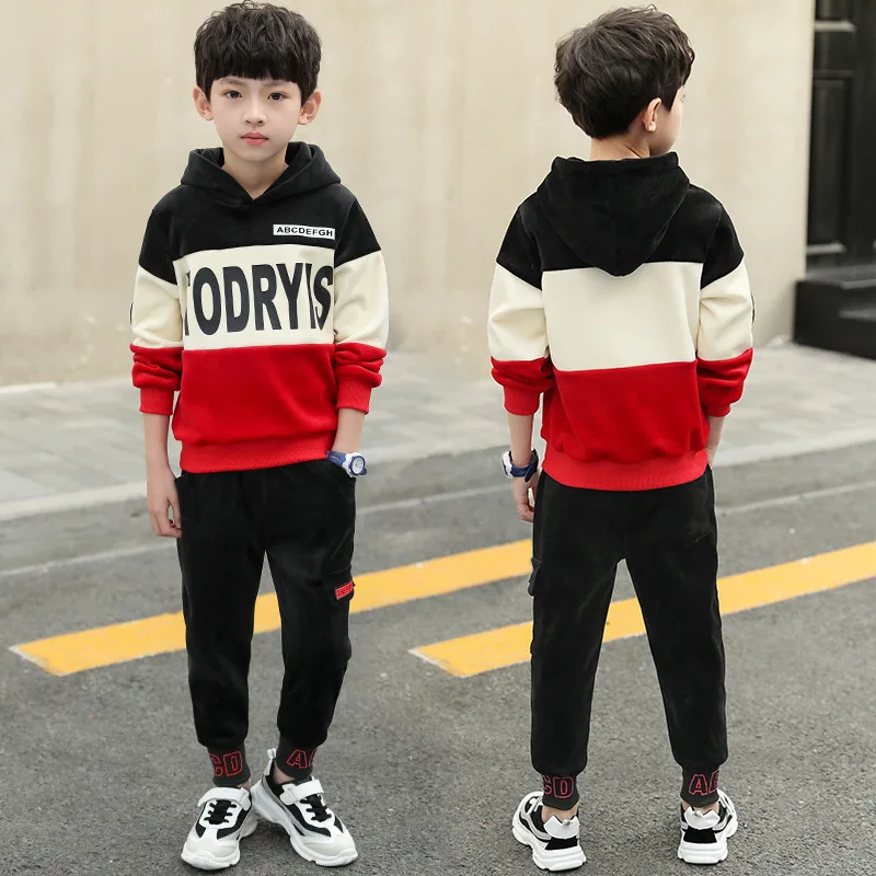 Children Tracksuit Sport Set Hooded Coat Pants Kids Boys Baby Autumn Clothes Suit Costume Sports for A Boy Girls | Детская одежда и