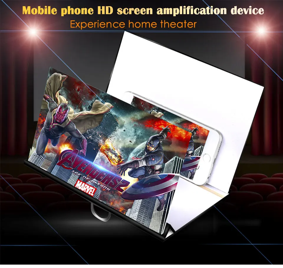 Orsda universal screen amplifier HD wooden 3D mobile phone screen amplifier for Iphone Samsung Huawei millet