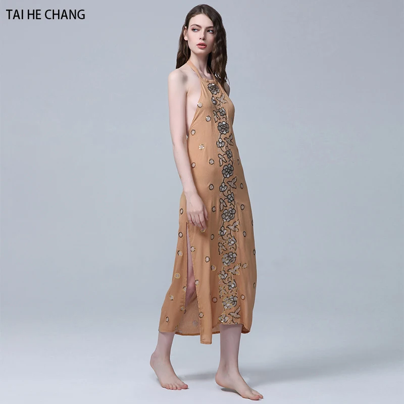 Женское длинное платье с открытой спиной элегантное дизайнерское подиумное