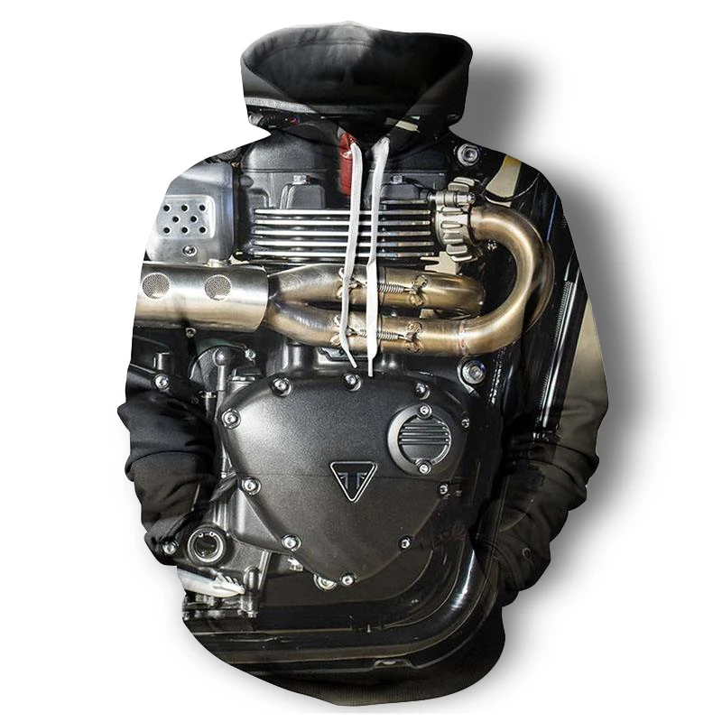 

2017 FASHION MEN WOMEN Motorcycle metal machine 3D print Hoodie Sweatshirts Pullovers Autumn Tracksuit Winter Loose Thin Hoody