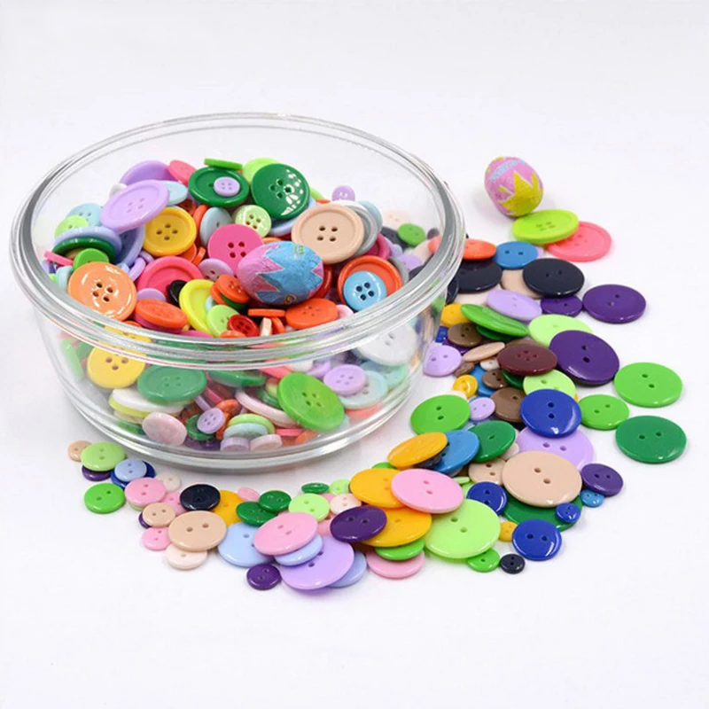 100 шт. высококачественные круглые пуговицы из смолы с двумя отверстиями 9-25 мм