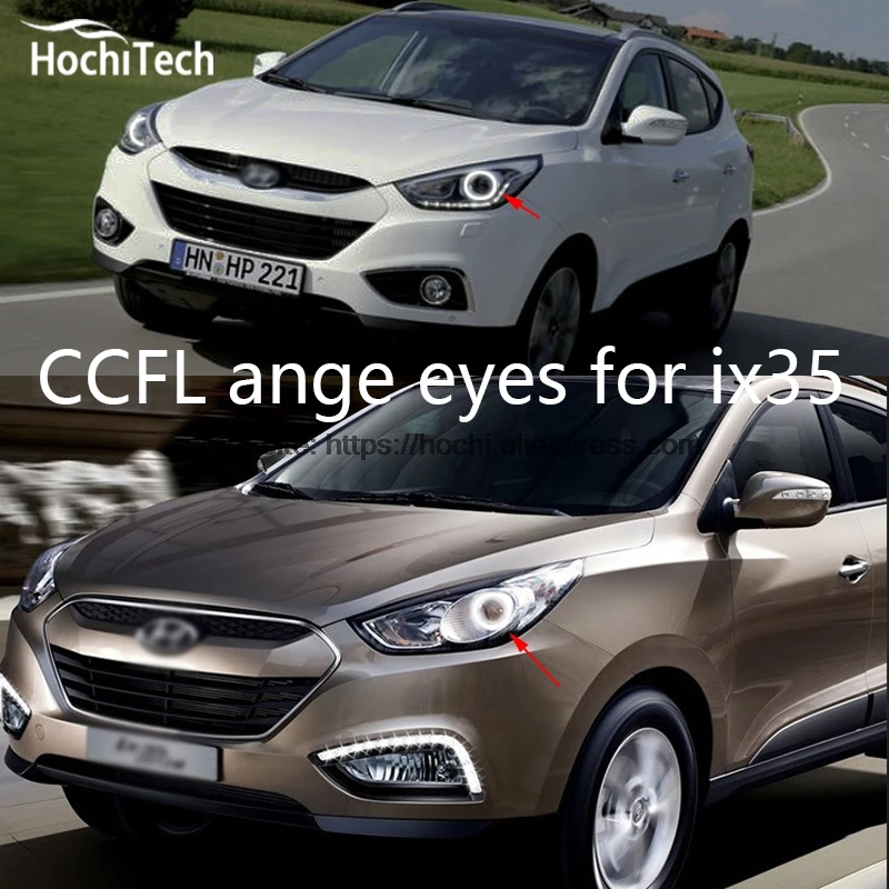 HochiTech ccfl комплект ангельских глаз белый 6000k гало кольца фара для Hyundai ix35 2010 2011