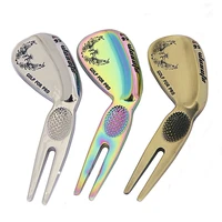 golf divot repair switchblade tool pitch groove cleaner golf pitchfork golf accessories putting green fork dropship