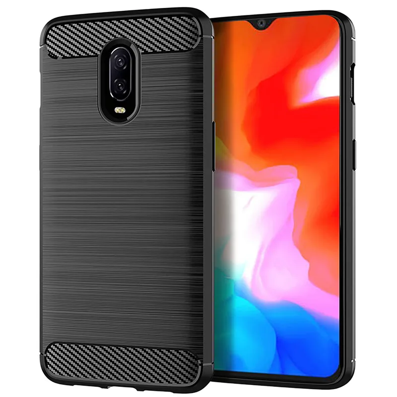 10 шт./лот чехол из углеродного волокна для OnePlus 6T 6 Матовый Мягкий силиконовый One Plus