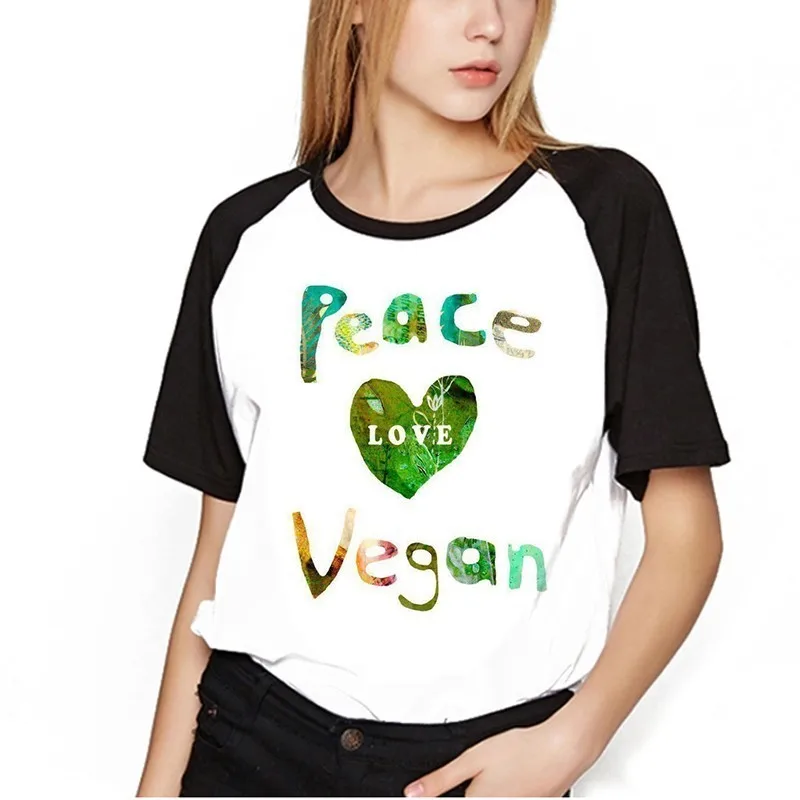 1533 Vegan Футболка смешно печатных Vegan рубашка Для женщин вегетарианские Kawaii Футболка женская Femme футболки Модная Футболка - Цвет: 1533