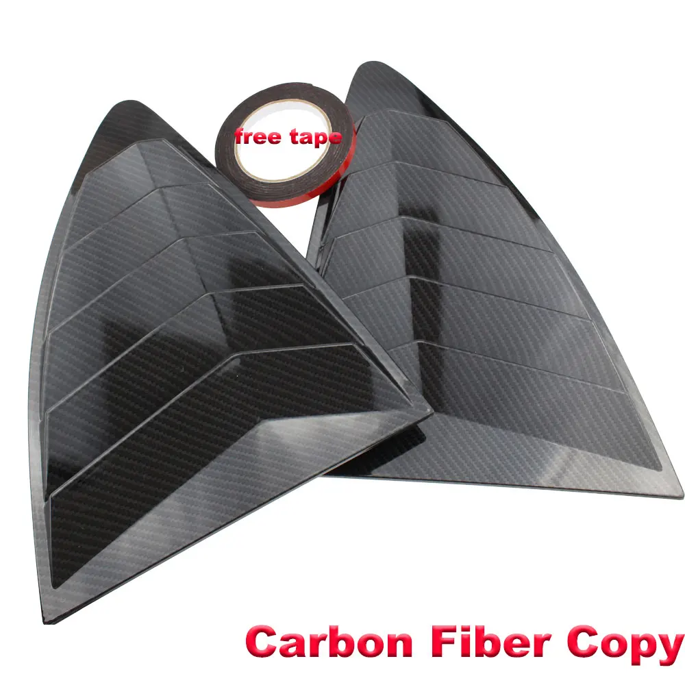 Carbon Fiber Copy Задняя четверть окна жалюзи 2 шт/комплект спойлер панель для Scion FRS для Subaru BRZ для Toyota 86 GT86 2013- ABS наклейки - Цвет: Carbon Fiber Copy