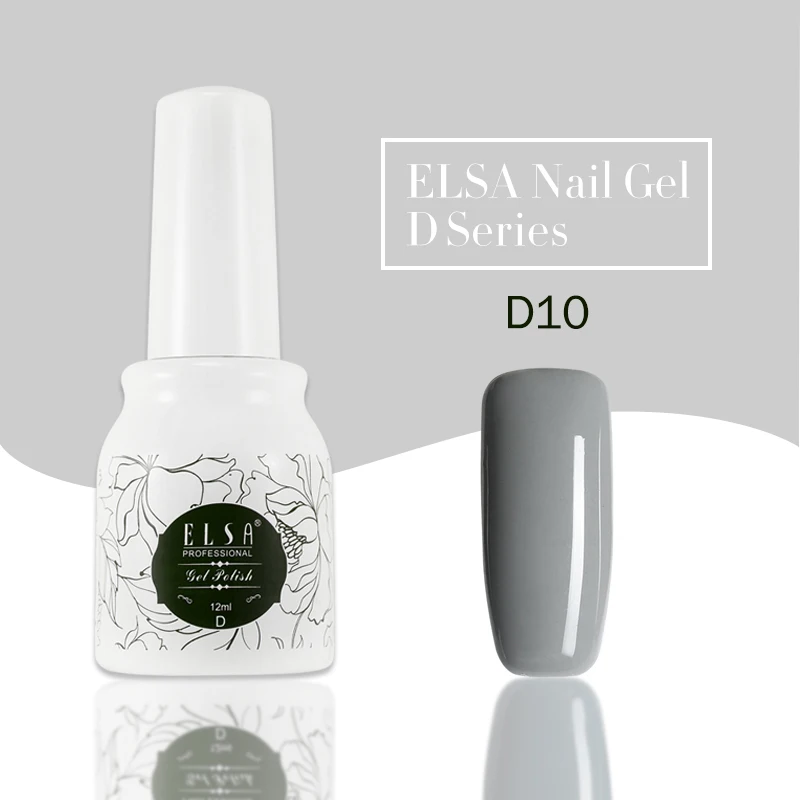 D10 ELSA, 32 цвета, Гель-лак для ногтей, 12 мл, телесный, серый цвет, Гель-лак для ногтей, впитывается, Гель-лак для ногтей, маникюрный лак гель-лаки - Цвет: D10