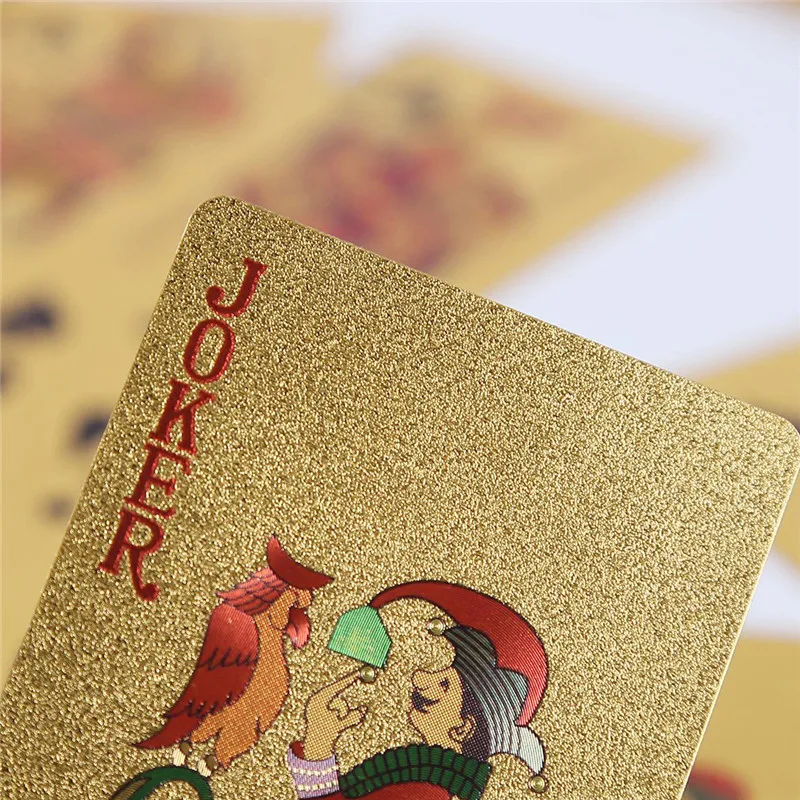 Качественные водонепроницаемые игральные карты из 24 каратной золотой фольги для