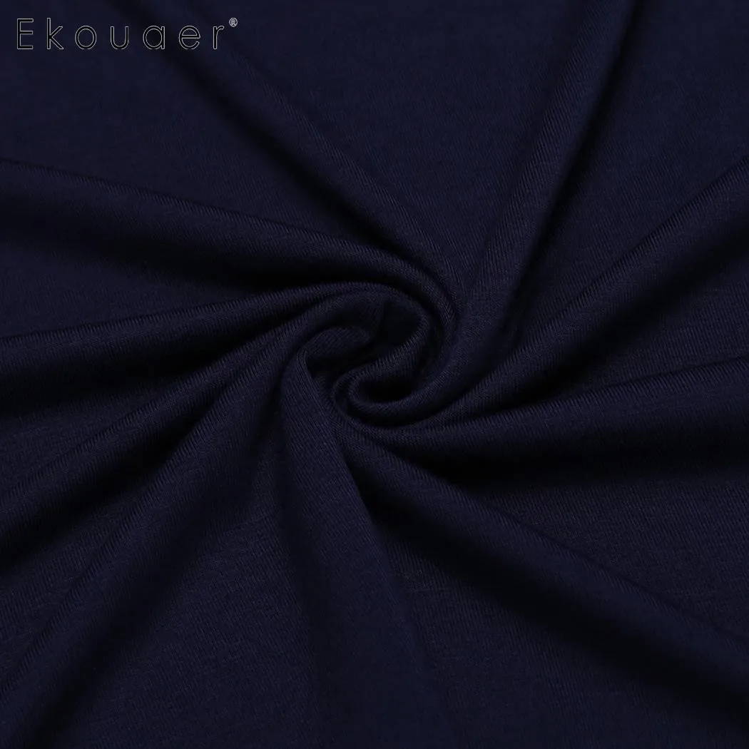 Ekouaer ночная рубашка женская одежда для сна с открытыми плечами коротким рукавом