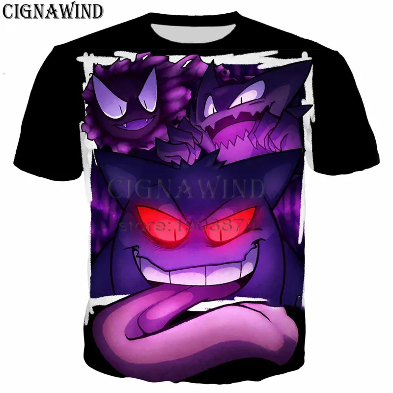 Новое поступление популярные аниме haunter Покемон футболка для мужчин женщин 3d модные принты Прохладный хип хоп Стиль Уличная летн