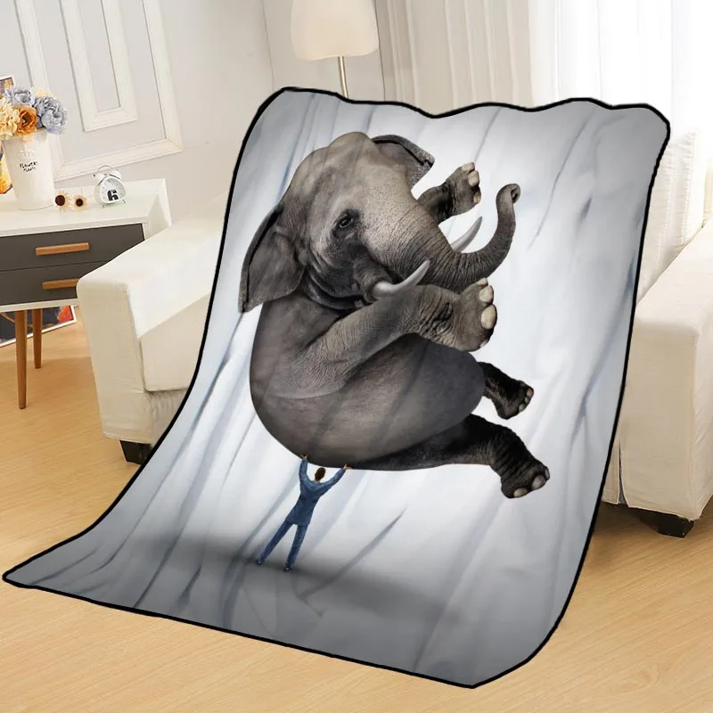 ?? カスタム象毛布ベッドスローブランケットソフトブランケット夏毛布アニメ毛布旅行毛布