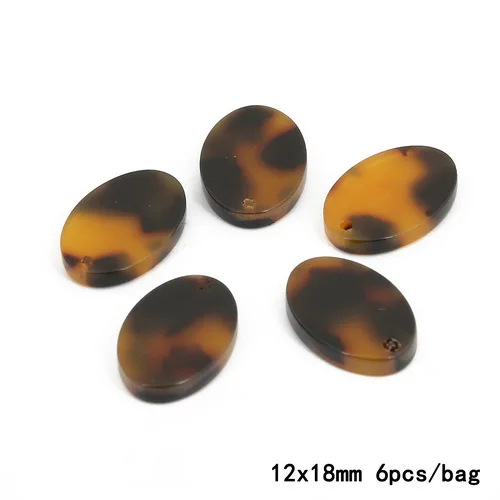 12x18mm 6 шт./партия коричневые акриловые подвески геометрические звезды прямоугольник ромб круглая треугольная подвеска для изготовления ювелирных изделий DIY - Окраска металла: 12x18mm