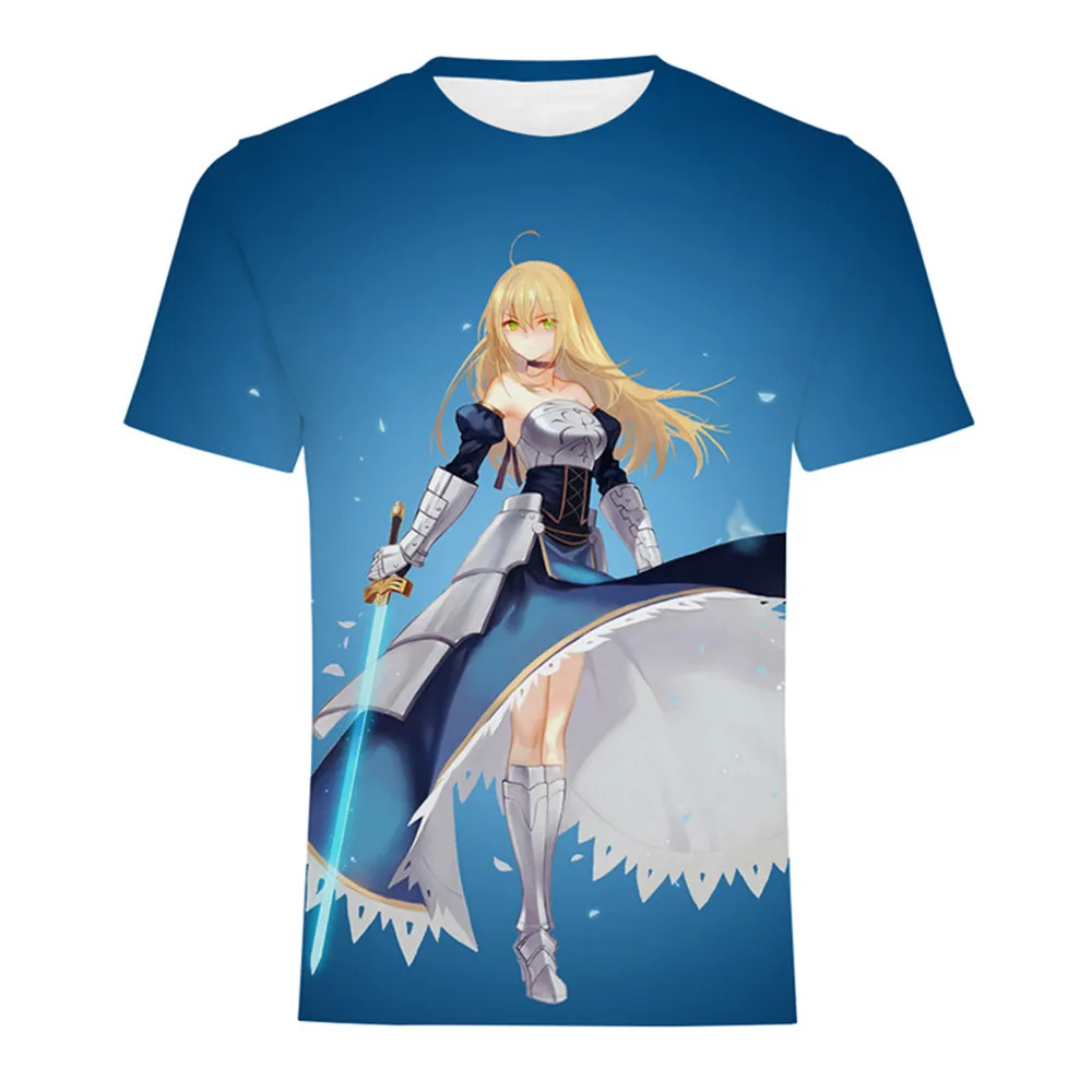 Fate stay night мужские футболки с персонажами из аниме модные 3D печать судьба ноль
