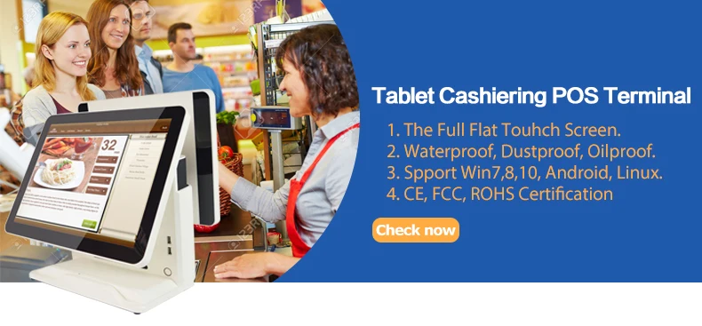 Haina сенсорный 15 дюймов Сенсорный экран АЗС POS Системы двойной Экран Wifi POS машина