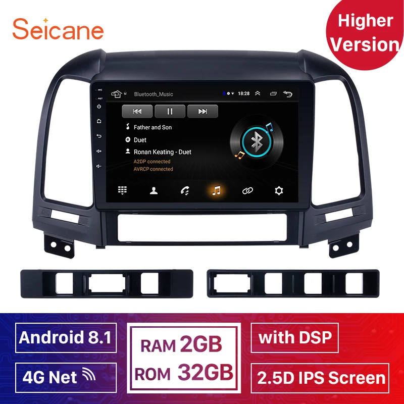 

Автомагнитола с GPS, ОЗУ 2 Гб, ПЗУ 32 ГБ, IPS, Android 8,1, для HYUNDAI SANTA FE 2005-2012, DSP, 4G, Net, Wi-Fi
